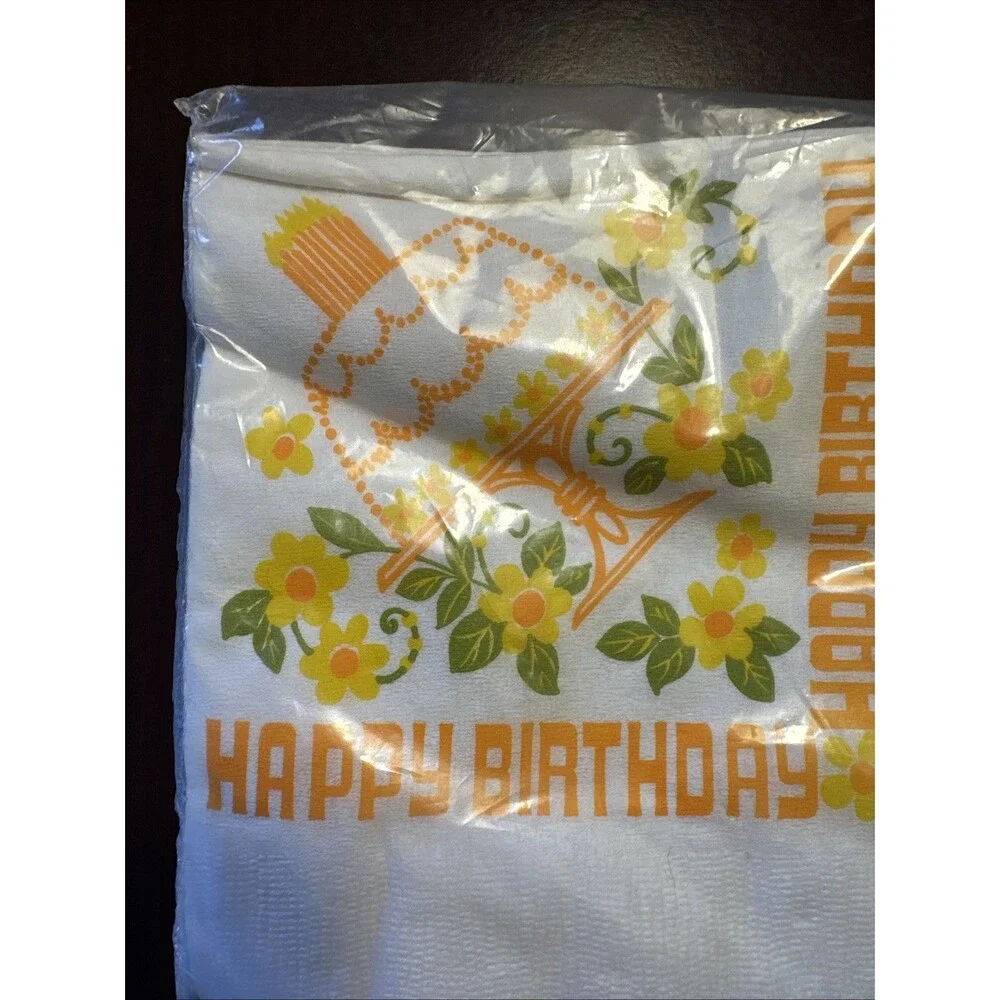 Vintage Rust Craft Greeting Brownie Beverage Drink Happy Birthday Napkin 20 Pack